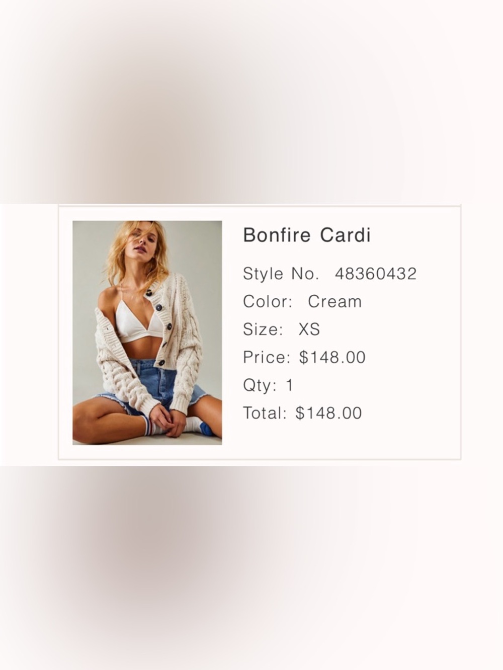 Free People Bonfire Cardigan - Cream